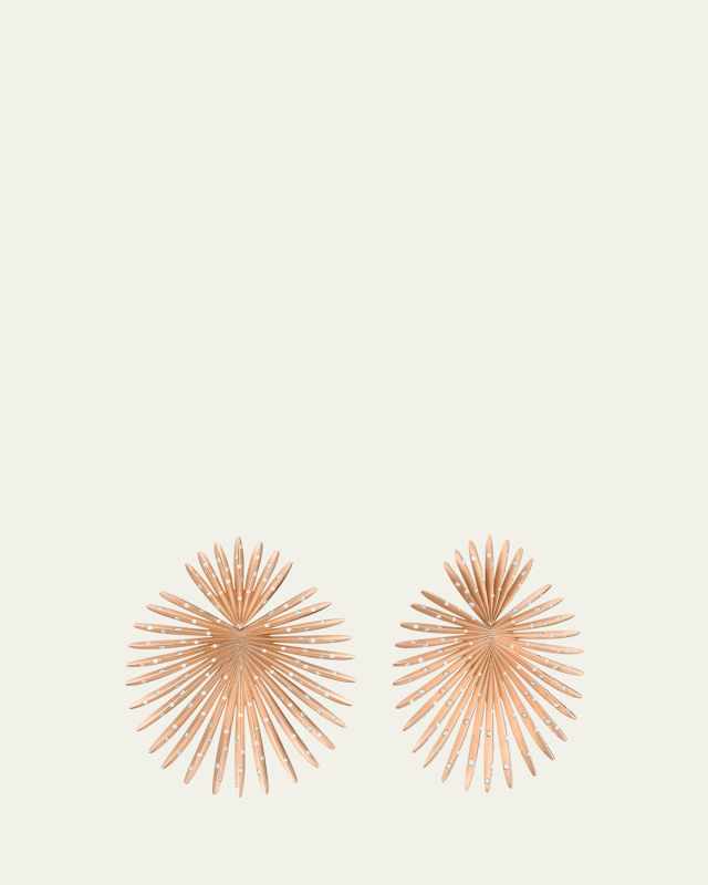 Medium 18K Rose Gold Palma Starburst Diamond Earrings